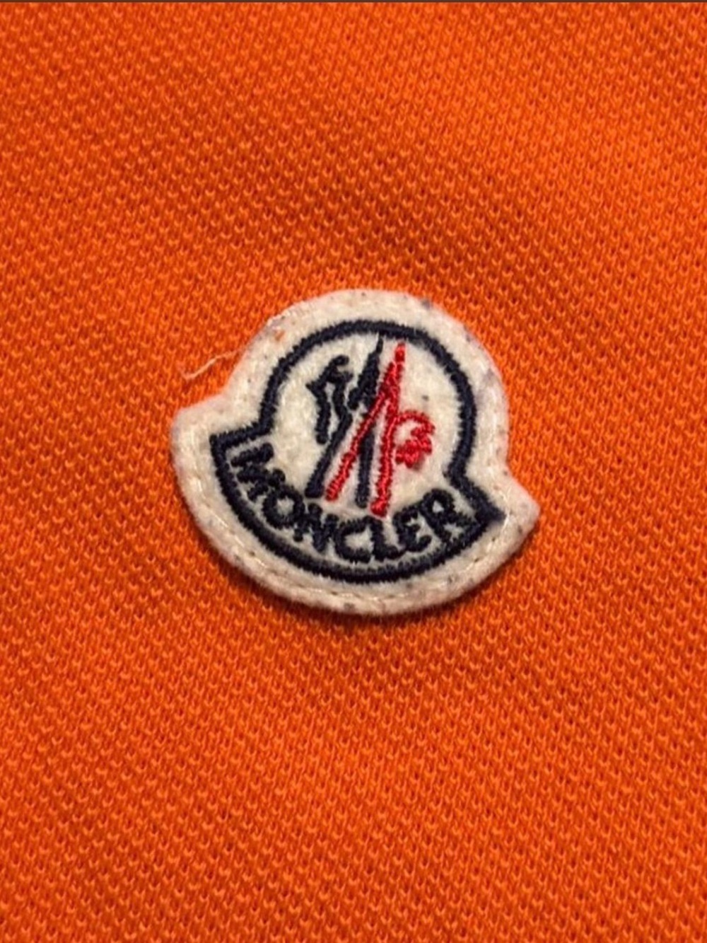 Moncler Polo Men’s Maglia Orange Short-Sleeve Polo with White Trim - Picture 3 of 8